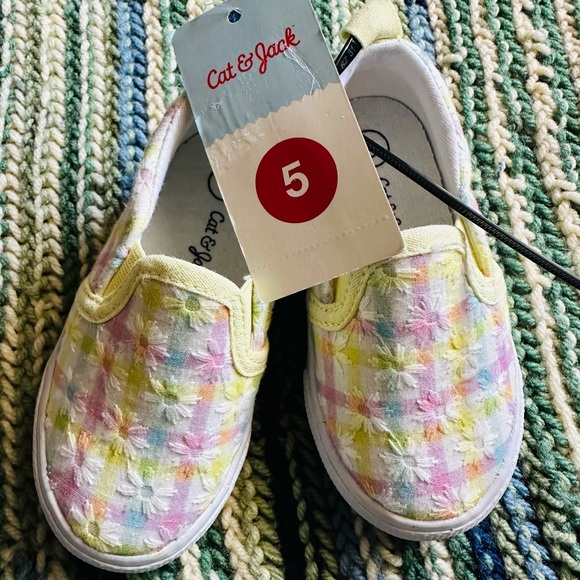 Cat & Jack Other - Cat & Jack Yellow and Pink Slip-On Sneakers
